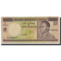 Billet, Congo Democratic Republic, 1 Zaïre = 100 Makuta, 1970, 1970-10-01 - Demokratische Republik Kongo & Zaire