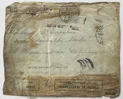 SHIP WRECK MAIL COVER SS KINGSTONIAN Alexandria 1918 BATEAU NAUFRAGE MARSEILLE(lettre Accidenté WW1 1914-18 Egypt Egypte - 1915-1921 Brits Protectoraat