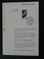 Notice Philatélique FDC Jeux Olympiques Salt Lake City Olympic Games 2002 - Winter 2002: Salt Lake City