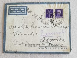 Busta Di Lettera Per Via Aerea Roma-Asmara - 25/03/1938 Ritornata Al Mittente - Marcophilie (Avions)