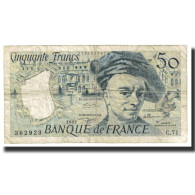 France, 50 Francs, Quentin De La Tour, 1992, TB, Fayette:67.18, KM:152f - 50 F 1976-1992 ''Quentin De La Tour''