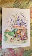 Dwarf , Ladybird, Bee, OLD POSTCARD - Fritz Baumgarten (illustrator) - 1950s - Baumgarten, F.