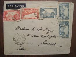 SENEGAL France 1938 SUISSE Lausanne Lettre Enveloppe Cover Air Mail Colonies AOF - Lettres & Documents