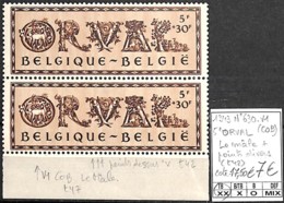NB - [848430]TB//**/Mnh-c:18e-Belgique 1943 - N° 630-V1, 5è ORVAL, Le Mâle + Points Divers (T42), Points Dessus 'V' - Variétés (Catalogue COB)