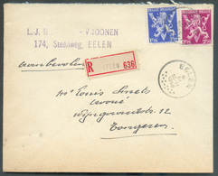 Lettre Recommandée Affr. 1Fr75 Et 2Fr75 LION V Obl; Sc EELEN Du 6-III-1948 Vers Tongres - 15397 - Storia Postale