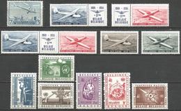 (E102) BELGIQUE - Années 1958 à 1960 - PA 25 à 35 * - Hélicoptère Sikorsky, Planeur, Typsy, ONU, - Sonstige & Ohne Zuordnung