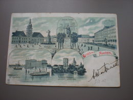 MANNHEIM - MEHRBILD LITHO 1902 - Mannheim