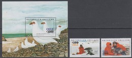 CHILE 2001 ANTARTICA CHILENA ANTARCTIC ANIMALS SHEATBILL WEDDELL SEAL GIANT PETREL S/SHEET AND 2 STAMPS - Faune Antarctique