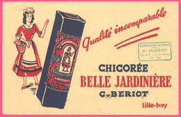 BUVARD Illustré - BLOTTING PAPER - Chicorée Belle Jardinière C. BERIOT LILLE - P. RIBERY GIAT - Coffee & Tea