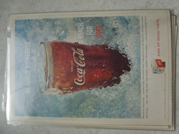 Affiche Publicitaire Coca Cola 25 Cm Sur 16  -( Verre ) 1959 Copyright / Reclamaffiche Cola - Afiches Publicitarios