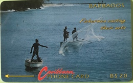 BARBADES  -  Phonecard  -  Cable § Wireless  - Fishermen Casting Their Nets  -  B $ 20 - Barbados (Barbuda)