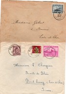 Sivry 1951 & Ooigem 1947 - 2 Lettres Avec Oblitération à Points - Postmarks - Points