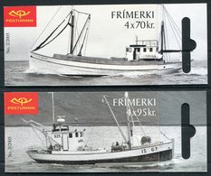 2005 Iceland, Old Boats, 2 Complete Mint Stamp Booklets - Markenheftchen