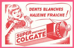 BUVARD Illustré - BLOTTING PAPER - Super Dentifrice COLGATE - Dents Blanches - Menthe Douce - D