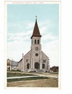 NORTH BAY, Ontario, Canada, Cathedral, Old White Border Postcard, Nipissing County - North Bay