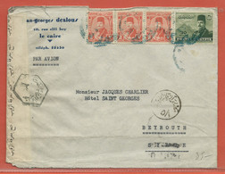 EGYPTE LETTRE CENSUREE DE 1948 DU CAIRE POUR BEYROUTH LIBAN - Lettres & Documents