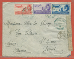 EGYPTE LETTRE CENSUREE DE 1945 DE PORT SAID POUR SAINT OUEN FRANCE - Covers & Documents