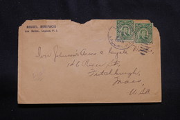PHILIPPINES - Enveloppe Commerciale De Los Banos Pour Les Etats Unis En 1915, Affranchissement Plaisant  - L 56881 - Philippinen