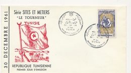 TUNISIE - Enveloppe FDC - Le Tourneur - TUNIS 1961 - Tunesien (1956-...)