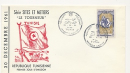 TUNISIE - Enveloppe FDC - Le Tourneur - TUNIS 1961 - Tunesië (1956-...)