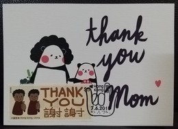 Sign Language Braille Stamps Inclusive Communication Hands 2018 Hong Kong Maximum Card THANK YOU Mom Mother Type G - Tarjetas – Máxima