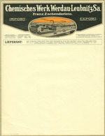 WERDAU Leubnitz Sachsen Rechnung 1915 Farbig Besonders Deko " Franz Zschenderlein Chemisches Werk " - Lebensmittel