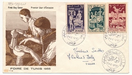 TUNISIE - Enveloppe FDC - Foire De Tunis 1955 - Brieven En Documenten