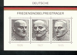Bund Block 11 Friedens Nobelpreisträger 5 Stück / Items Neuf Postfrisch MNH ** - 1959-1980