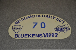 Rally Plaat-rallye Plaque Plastic: Brabantia Rally 1971 Bluekens Chaam-breda Volvo Fina - Rallyeschilder