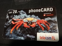 LIECHTENSTEIN ANIMALS CHF 20,- FINE USED PREPAID  CRAB      ** 639** - Liechtenstein