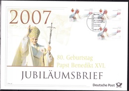 Deutschland FDC 2007 Nr 2599  80.Geb.Papst BenediktXVI. Jubiläumsbrief ( Dg 121 )günstige Versandkosten - 2001-2010