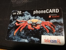 LIECHTENSTEIN ANIMALS CHF 20,- FINE USED PREPAID- CRAB     ** 645** - Liechtenstein