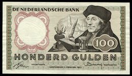 :Netherlands  -  100 Gulden 2-2-1953 "Erasmus" NO : 5 UG 092111 - 100 Florín Holandés (gulden)