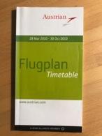 Austrian 28 Mar 2010 - 30 Oct 2010 Flugplan Timetable - Tijdstabellen