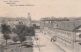 2 CPA PAMPLONA  PAISAJE DEL RIO ARGA –CALLE DEL GENERAL CHINCHILLA - Navarra (Pamplona)