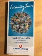 TURKISH AIRLINES Tarife/Timetable Yaz/Summer 28/03/2010-30/10/2010 - Tijdstabellen