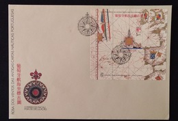 MAC1311-Macau FDCB With Block Of 1 Stamp - Compass Rose Of The Old Portuguese Nautical Charts - Macau - 1990 - FDC