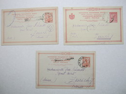 1918 , 3 Ganzsachen Nach Zürich Verschickt - Lettres & Documents
