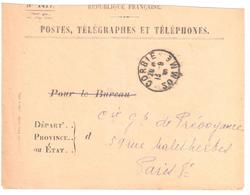 CORBIE Somme Enveloppe Postes Télégraphes Et Téléphones N° 1417 Utilisé Pour Le Recouvrement Ob 1930 Type 04 - Cachets Manuels