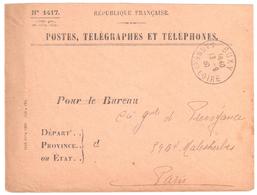 BUXY Saône Et Loire Enveloppe Postes Télégraphes Et Téléphones N° 1417 Utilisé Pour Le Recouvrement Ob 1930 Type 04 - Cachets Manuels