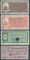 INDIA INDE Princely States Court Fee Alvar, 4 Different Values Of Revenues Stamps Used - Alwar
