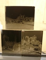 FUMEL CHATEAU DE BONAGUIL - LOT DE 3 - PLAQUE DE VERRE 12*9 CM - Glass Slides