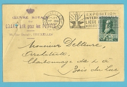299 Op Kaart Met Firmaperforatie (perfin) "CCI" Van Oeuvre Royal Du Grand Air Pour Les Petits / BRUXELLES - 1909-34