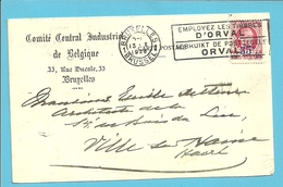 247 Op Kaart Met Firmaperforatie (perfin) "CCI" Van COMITE CENTRAL INDUSTRIEL  Te BRUXELLES - 1909-34