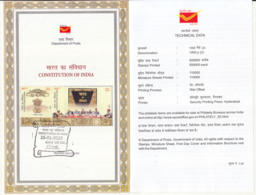 Delcampe - Stamped Info., 'Constitution Of I Ndia' Se-tenent Pair,  2020, History, Document,  Elephant, Lion On Design, - Eléphants