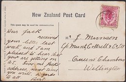 NEW ZEALAND POSTCARD RARE EARLY STATE COLLIERIES POSTMARK - Storia Postale