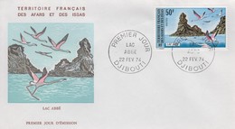 Enveloppe  FDC  1er  Jour  TERRITOIRE  FRANCAIS   Des   AFARS  Et  ISSAS   Lac  Abbé   1974 - Autres & Non Classés