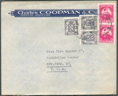 Lettre Obl. Sc LIEGE 21-1-1948 Vers New York (Charles COOPMAN S.A.)   - 15408 - Storia Postale
