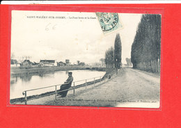 80 SAINT VALERY Cpa Animée Pont Levy Et Gare        Photo Poidevin - Saint Valery Sur Somme