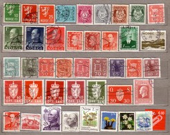 NORWAY Nice 42 Different Used Gestempelt Oblitere  Stamps Lot #10075 - Colecciones
